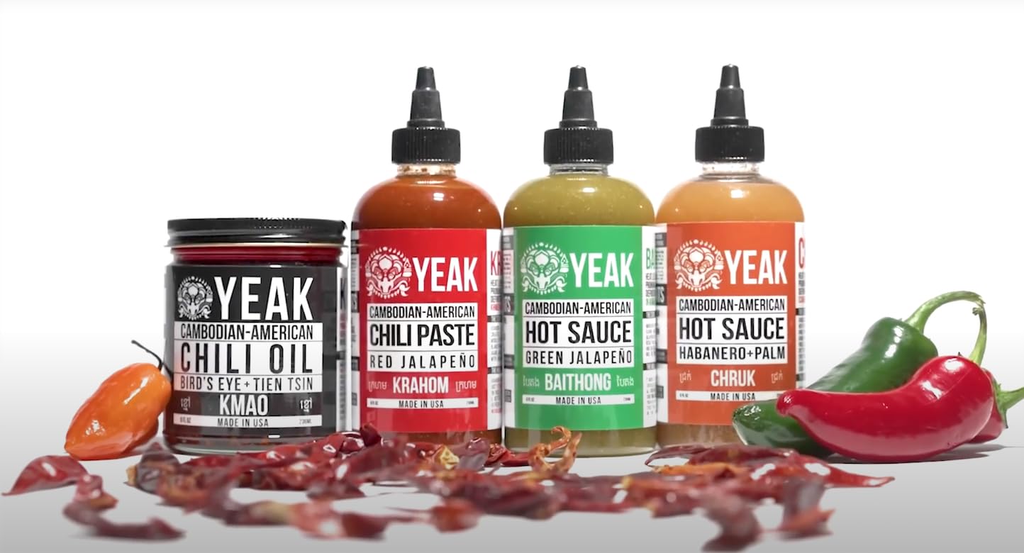Yeak Inc Salsa picante Baithong Green Jalapeño para filetes Fideos Tacos Salsa Camboyano-Americana (Jalapeño Verde BAITHONG) Nivel de calor Medio