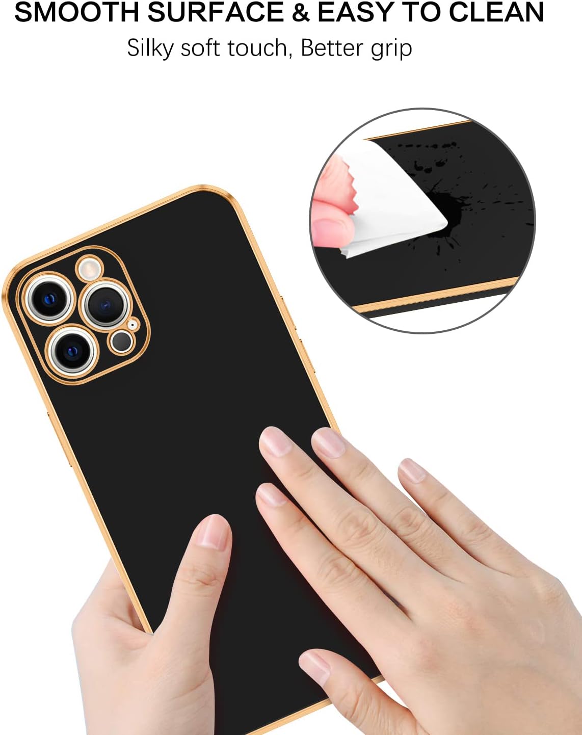 BENTOBEN Funda para iPhone 12 Pro, funda para teléfono iPhone 12 Pro 6.1, ajuste delgado, de lujo, color dorado, protección a prueba de golpes,