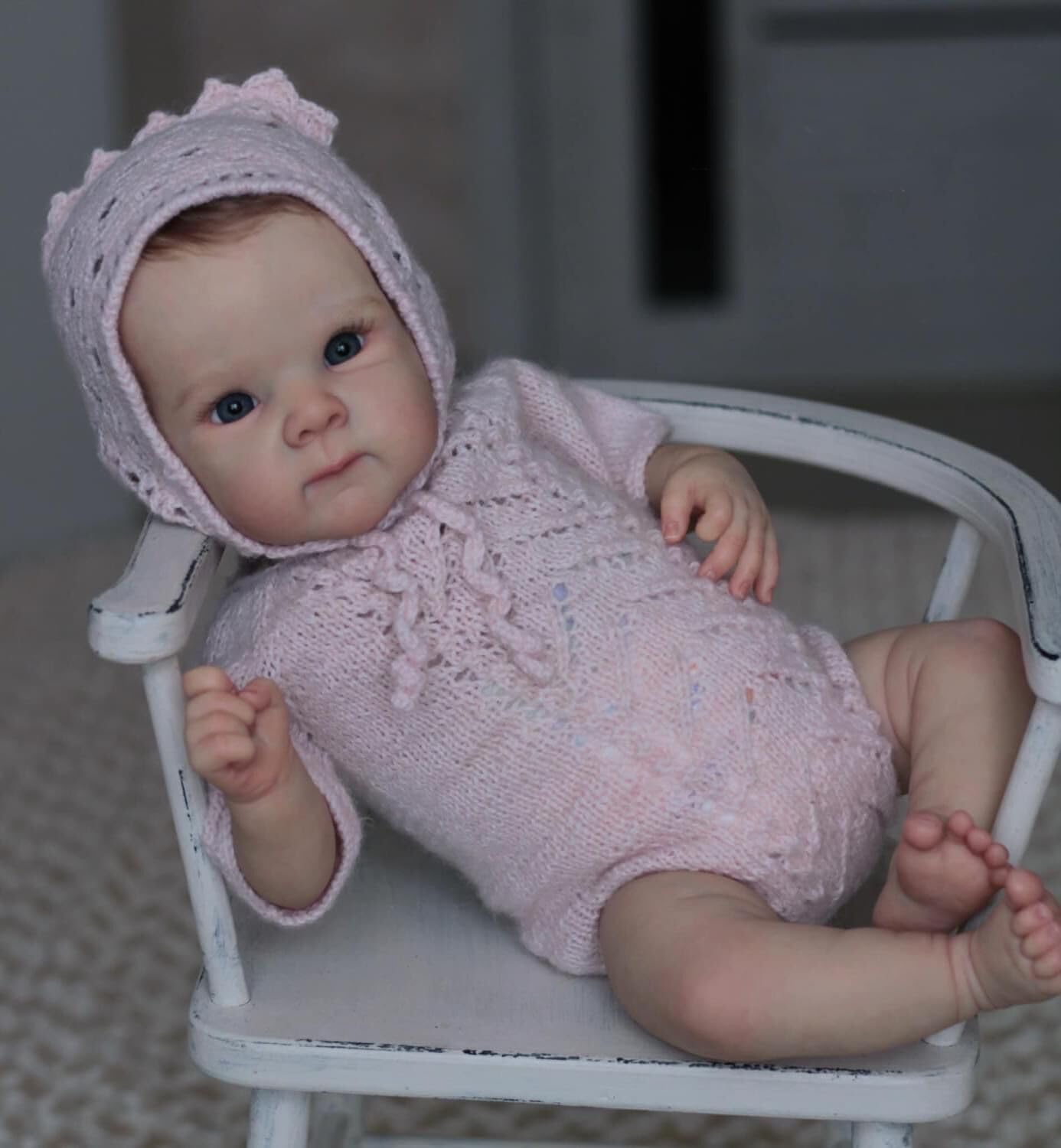 Pinky – Muñeca realista de bebé Reborn de 18 pulgadas de vinilo de silicona de vinilo realista para recién nacidos, regalo para niños a partir de 3