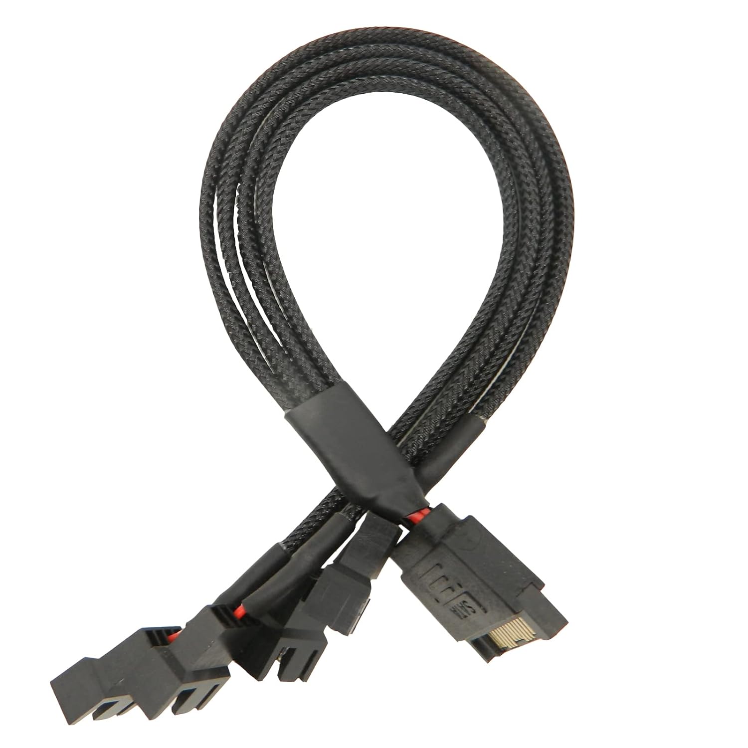 FBHDZVV Cable divisor de alimentación SATA en Y, 15 pines macho SATA a 4 manguitos, 3 pines4 pines, PMW, 12 V, fuente de alimentación de ventilador