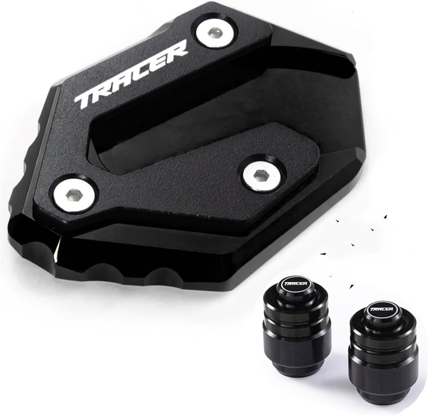 Para Yamaha para Tracer 900 gt 700 gt Tracer 9gt 7gt MT-09 SP MT07 CNC Soporte lateral Ampliar extensión y válvula de neumático Tapa de aire Placa