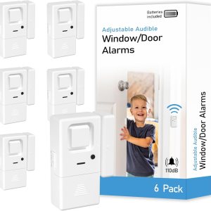 Alarma de puerta y ventana, paquete de 6 unidades, sensor de alarma de puerta de volumen ajustable, alarma inalámbrica para seguridad de los niños, Alarma de puerta y ventana, paquete de 6 unidades, sensor de alarma de puerta de volumen ajustable, alarma inalámbrica para seguridad de los niños,