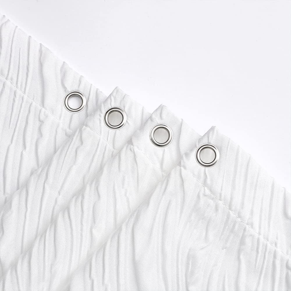 Cortina de ducha blanca, cortina de ducha con textura geométrica 3D en relieve, cortinas de ducha de tela lavable para baño, juego de cortina de