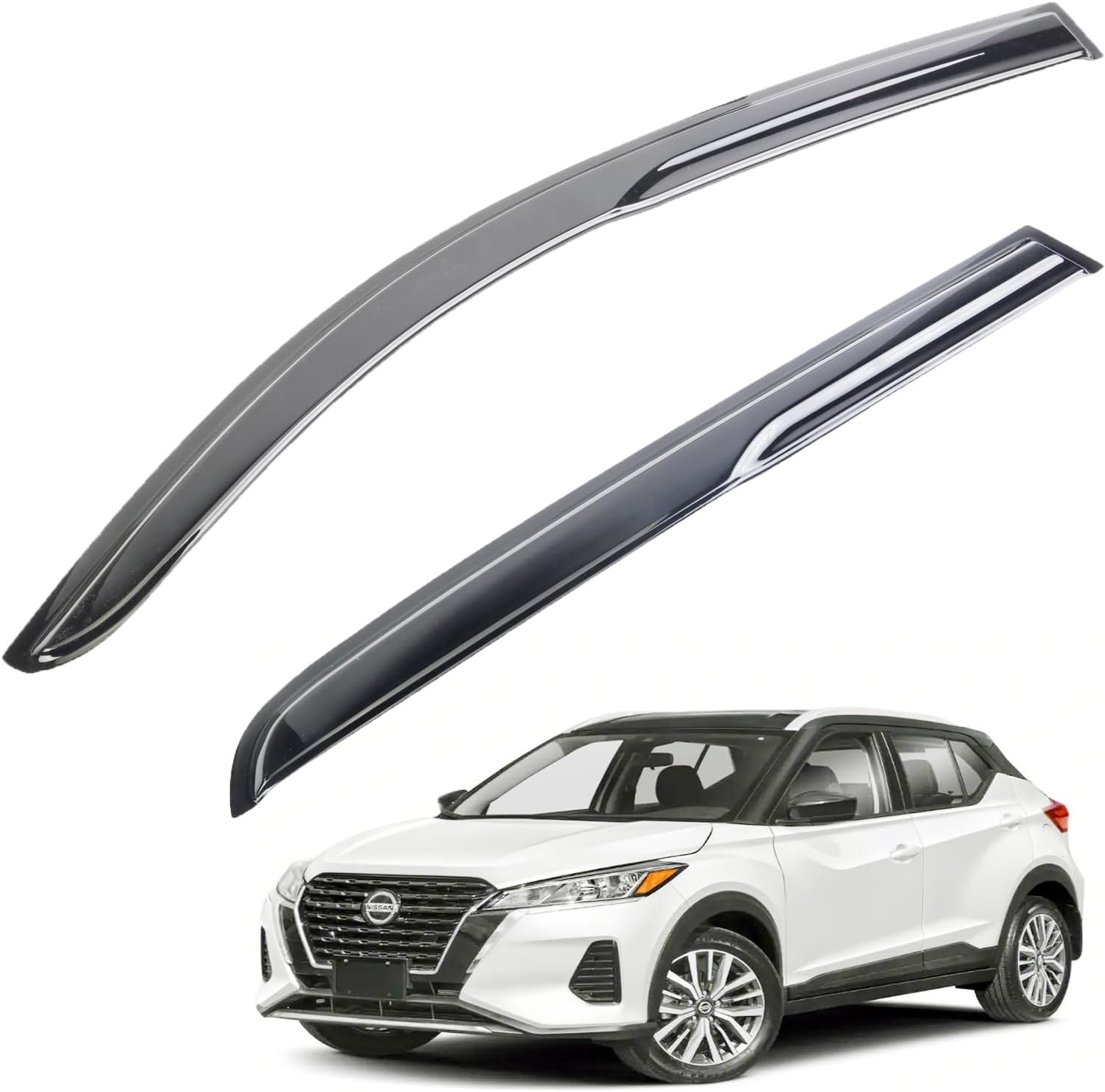 Viseras de ventana, deflector de protección contra la lluvia para Nissan Kicks 2018, 2019, 2020, 2021, 2022, 2023, 2024, 4 unidades, deflectores de