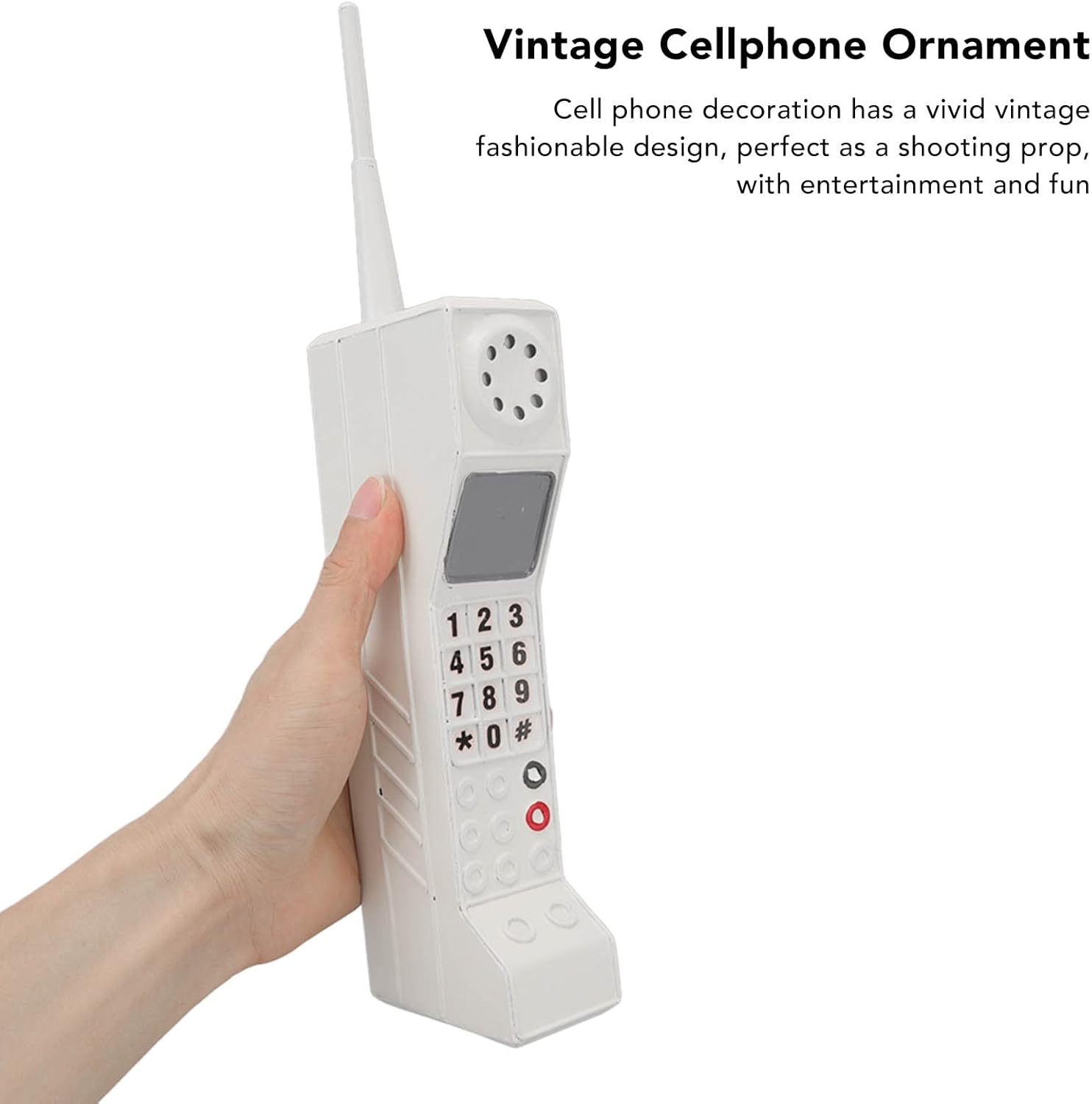 VINGVO Modelo retro de teléfono celular, accesorio de teléfono de ladrillo antiguo de los años 80 y 90, accesorio de teléfono falso para fiesta de
