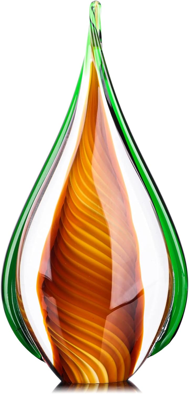 GAOSHENG Figura de vidrio soplado hecha a mano para Navidad, estatua de vidrio de arte ámbar, hermoso vidrio, estatua de lágrima de vidrio