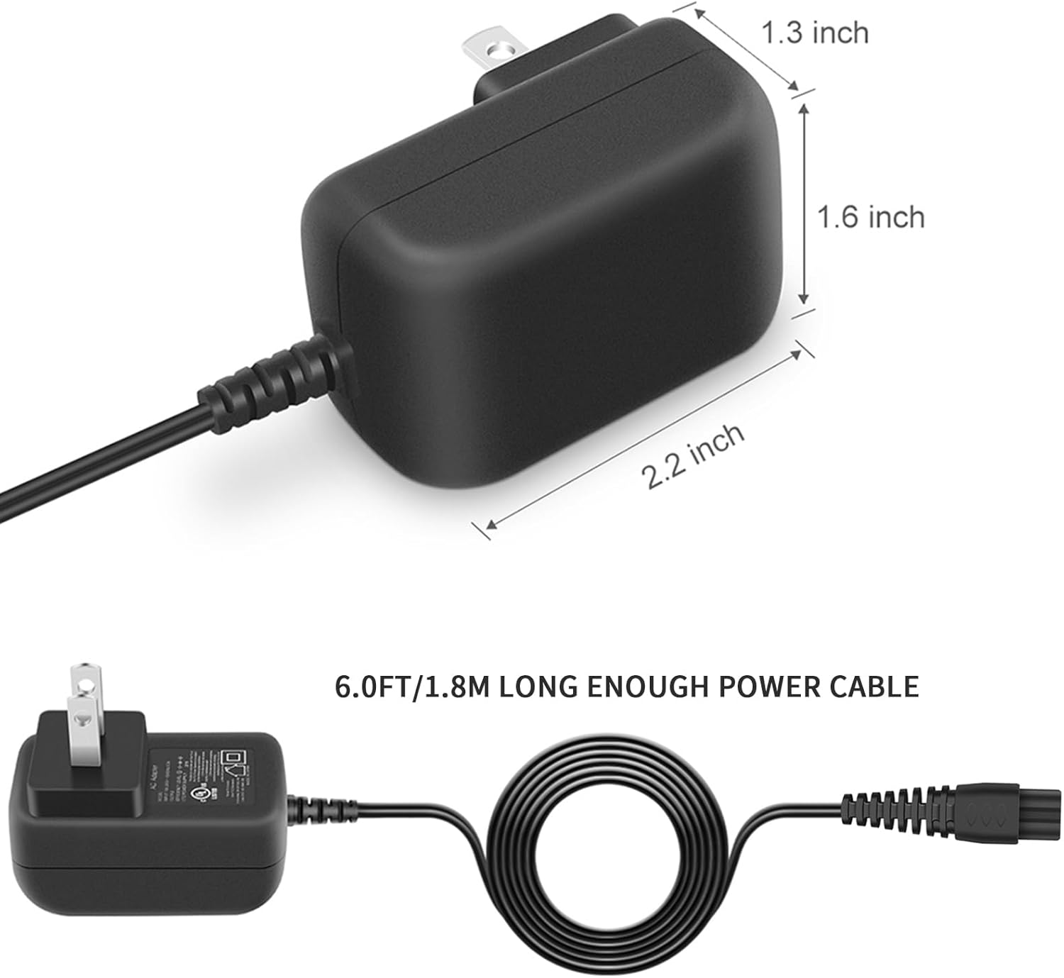 Cable de alimentación de 9 V con certificación UL para kHelfer KH8W KH8B KH8G cargador eléctrico de repuesto adaptador de CA de 6.0 pies suministro