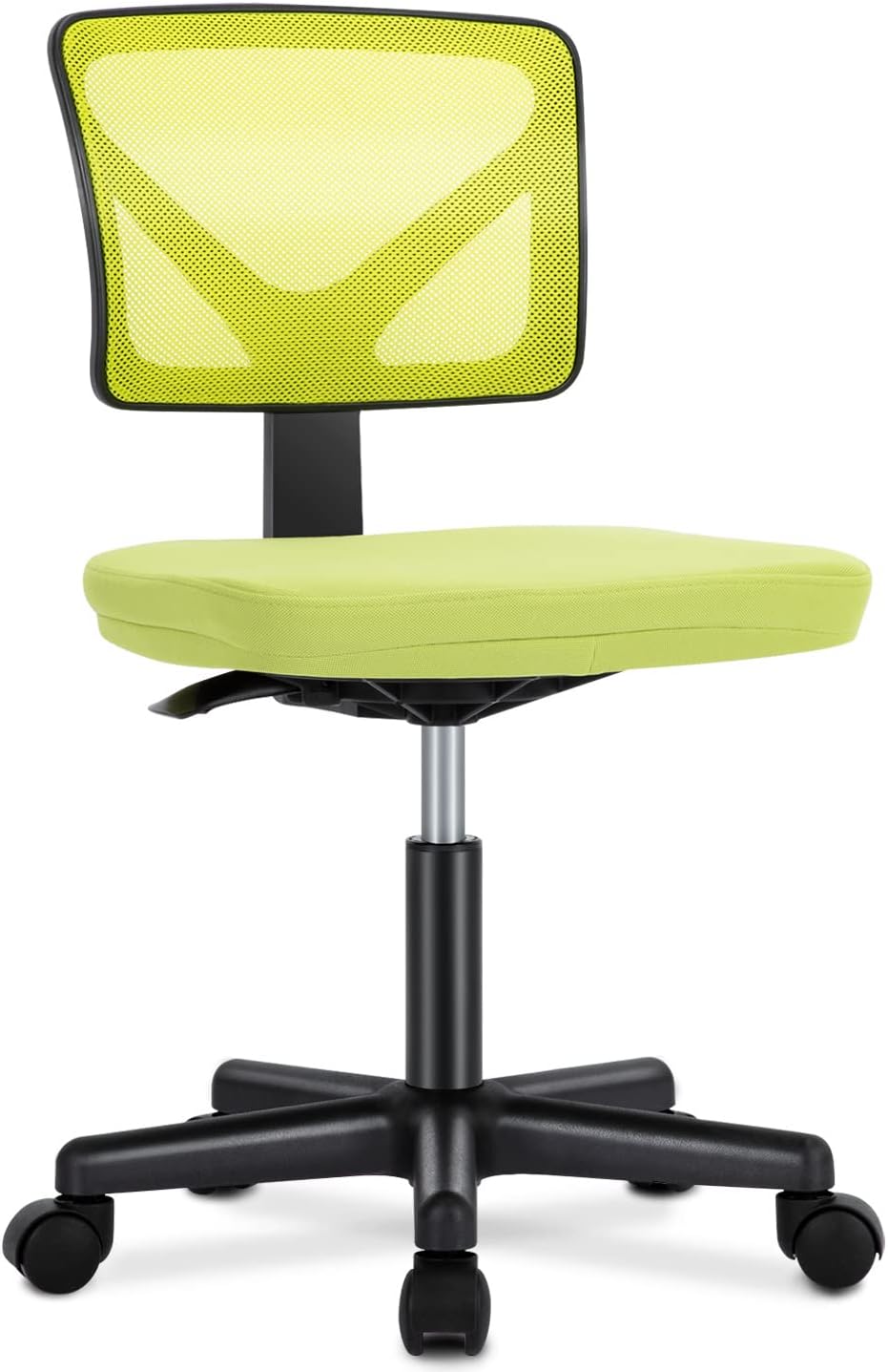 DUMOS Sillas de escritorio sin brazos con ruedas, bonita silla de oficina en casa, sin brazos, ergonómica ajustable giratoria, silla de trabajo con