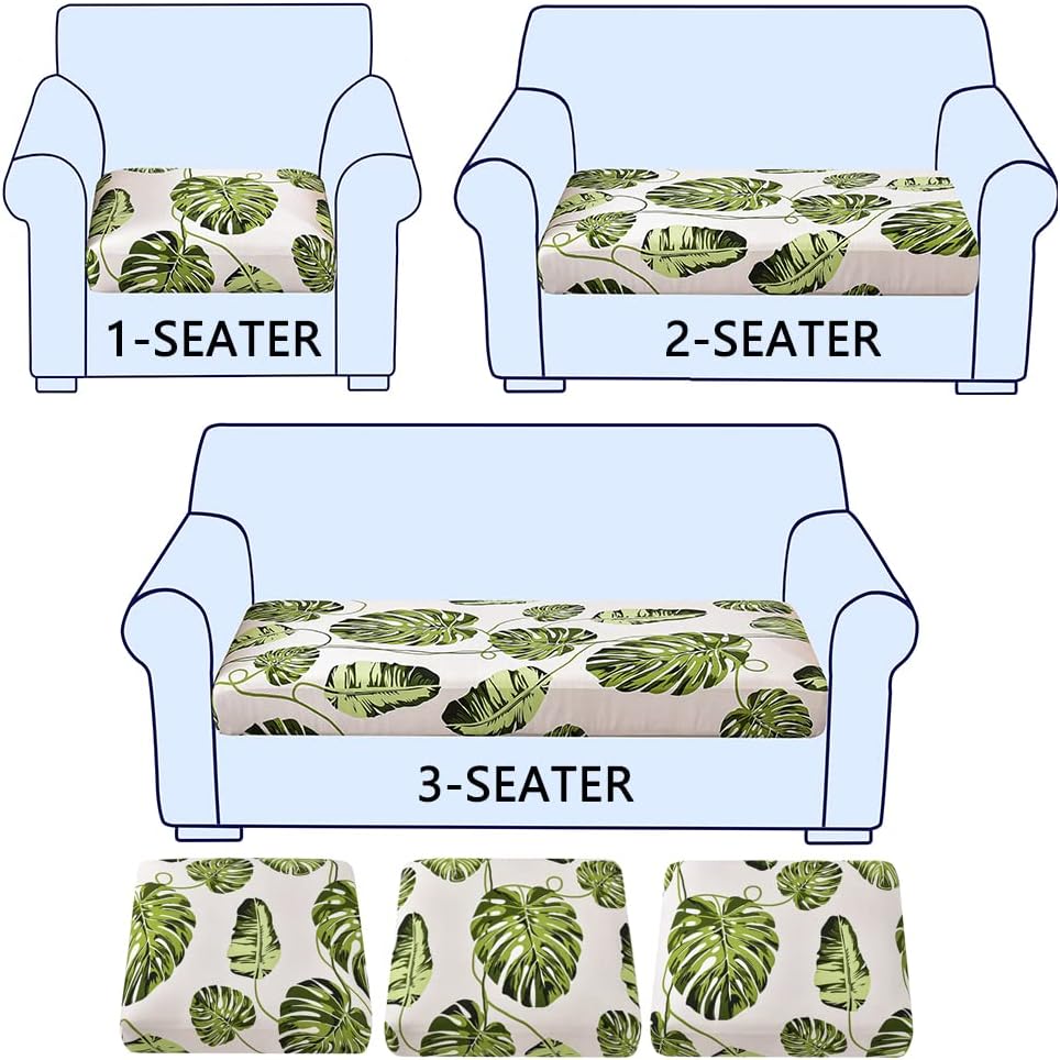 Eco-Ancheng Fundas de cojín elásticas para sofá individual, juego de fundas de cojín para sofá, fundas de cojín para asiento de sofá, funda de cojín