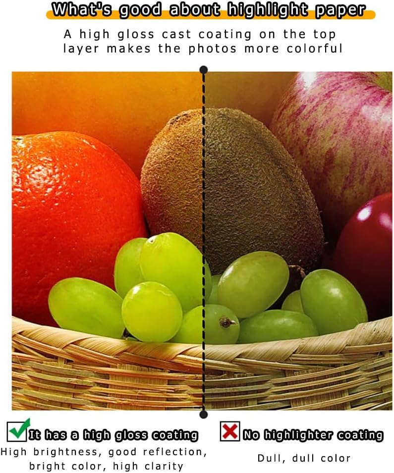 200 hojas de papel fotográfico de 5 x 7 pulgadas, 5R 7.05 ozm, papel fotográfico de alta calidad brillante, suave, impermeable, papel fotográfico