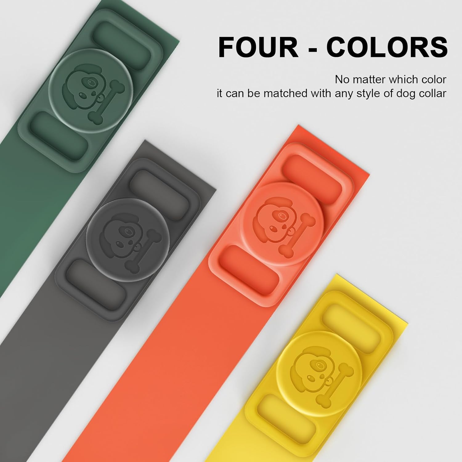 Paquete de 4 soportes para collar de perro AirTag, seguro y cómodo, collar de gato Airtag, soporte para mascotas Airtag para Apple Airtag