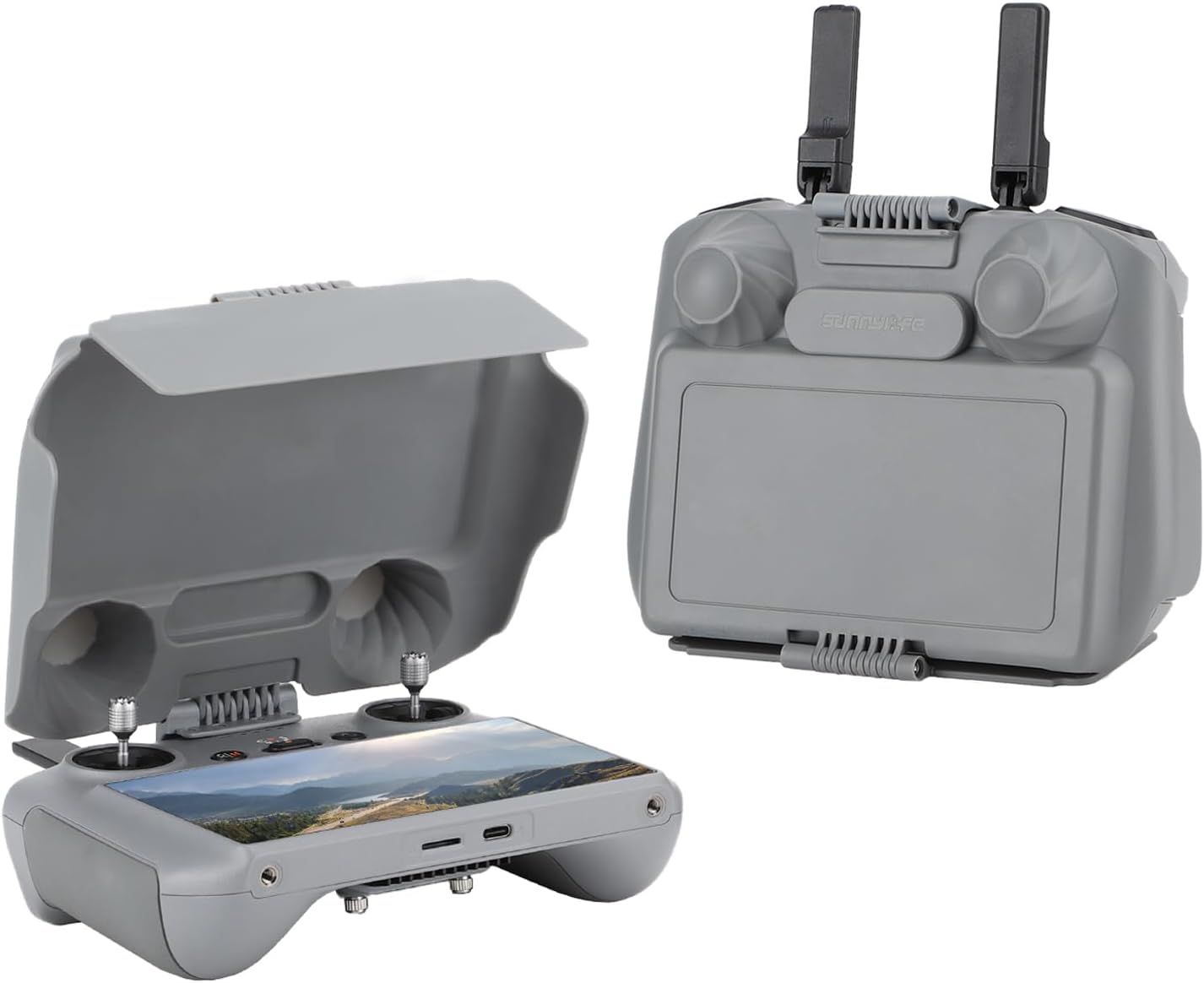 FSIDIWT Mini 4 Pro RC 2 Controlador Sun Hood Cover para DJI Mini 4 Pro Accesorios, 2 en 1 RC 2 Joysticks Protector para DJI Mini 4 ProAir 3 Drone,