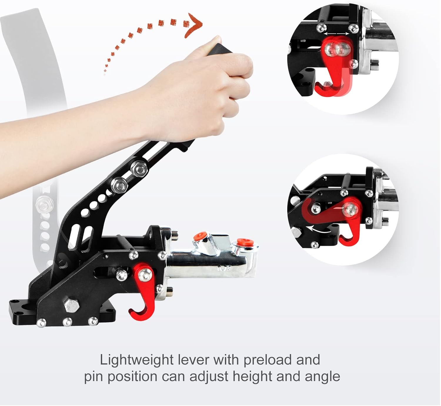 Universal Racing Freno de mano hidráulico Drift E-Brake Manija de estacionamiento Freno de emergencia Palanca de engranajes Negro