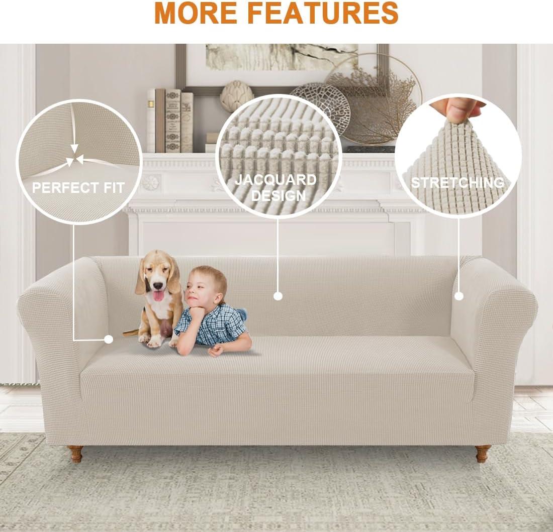 1 funda elástica Chesterfield para sofá de 3 cojines, para sala de estar, funda de sofá ajustable para mascotas y perros, protector de muebles