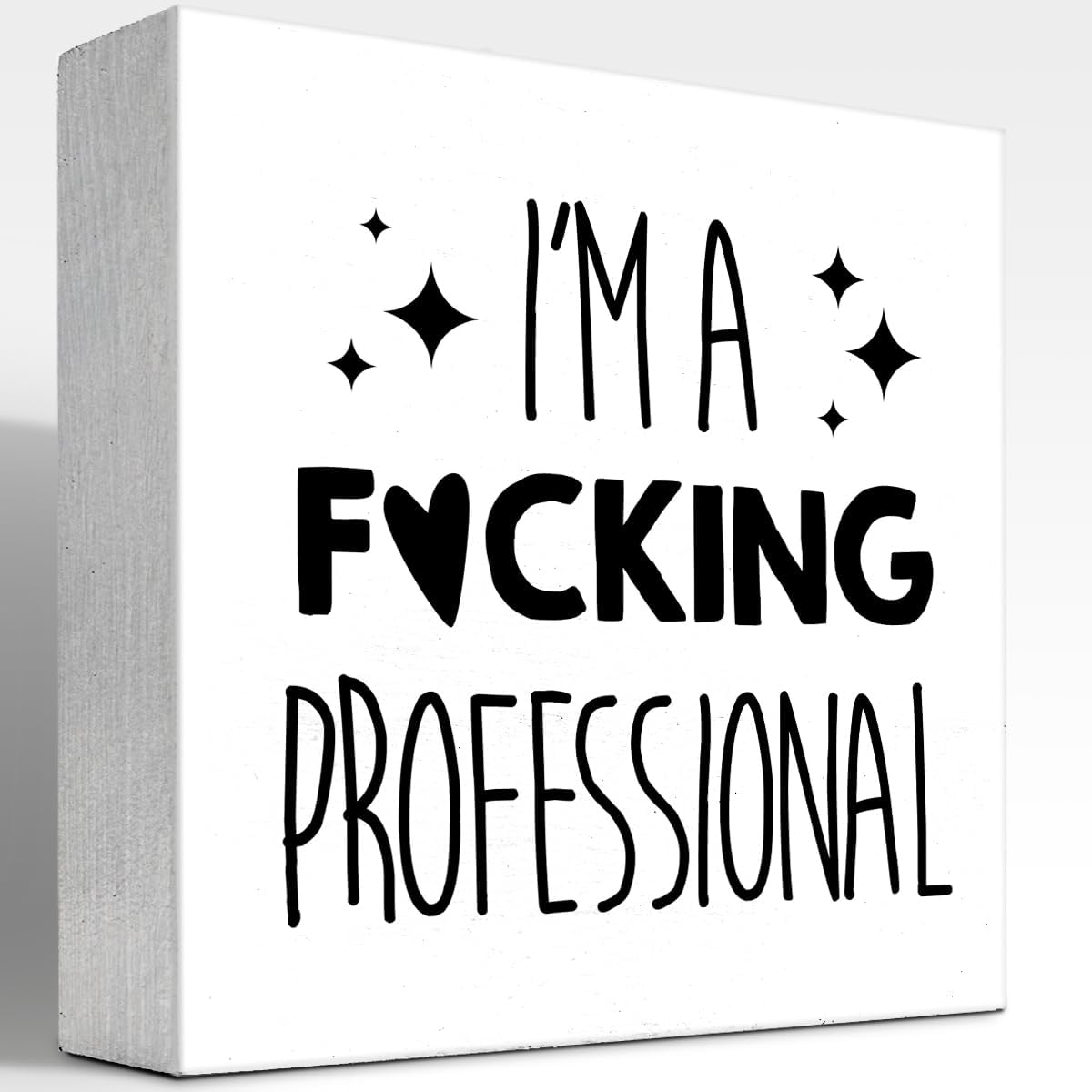 Cartel de madera divertido con texto en inglés “I’m a Professional Wood Block Box” para decoración de escritorio para el hogar, oficina, estantería,