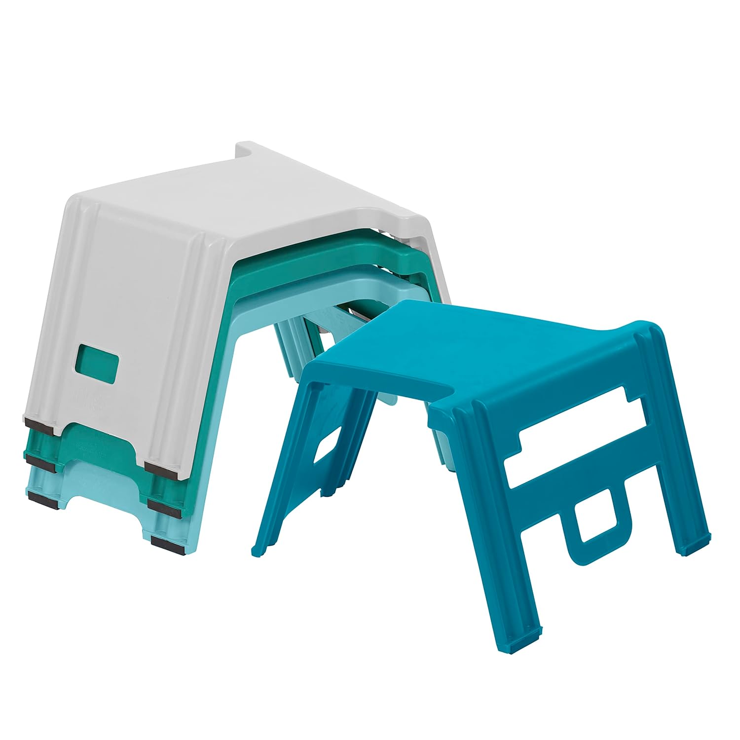ECR4Kids Juego de taburetes linking, asientos flexibles, contemporáneo, 4 piezas