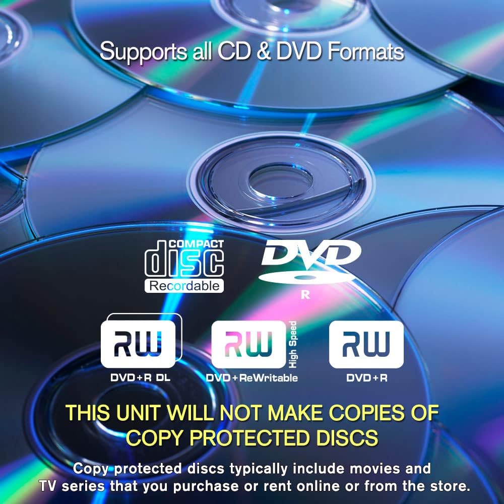 1 to 1 24X Burner M-Disc Support CD DVD Duplicator – Standalone Copier Duplication Tower OPTO-S1T-DVD-BK