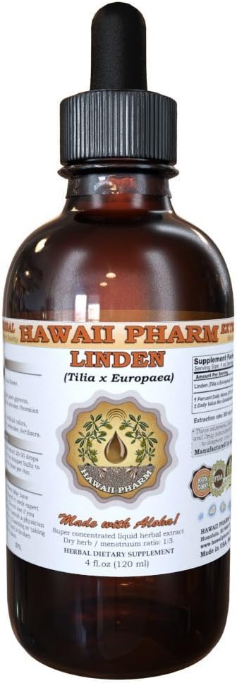 HawaiiPharm Extracto líquido de tilo, suplemento de tintura de tilo orgánico (Tilia x Europaea) 4 oz