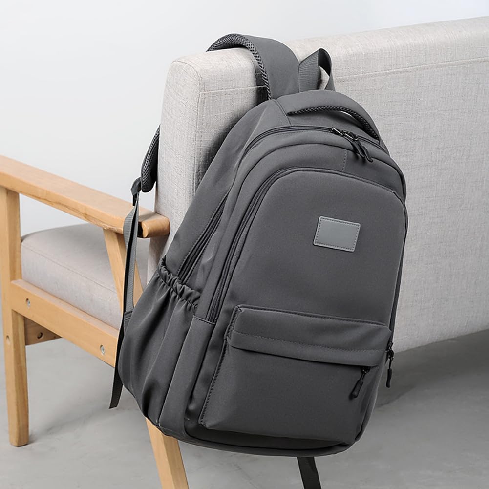 Mochila de viaje unisex para computadora portátil de 15.6 pulgadas, ligera, 25 L, mochila de gran capacidad, Gris, Mochilas de viaje