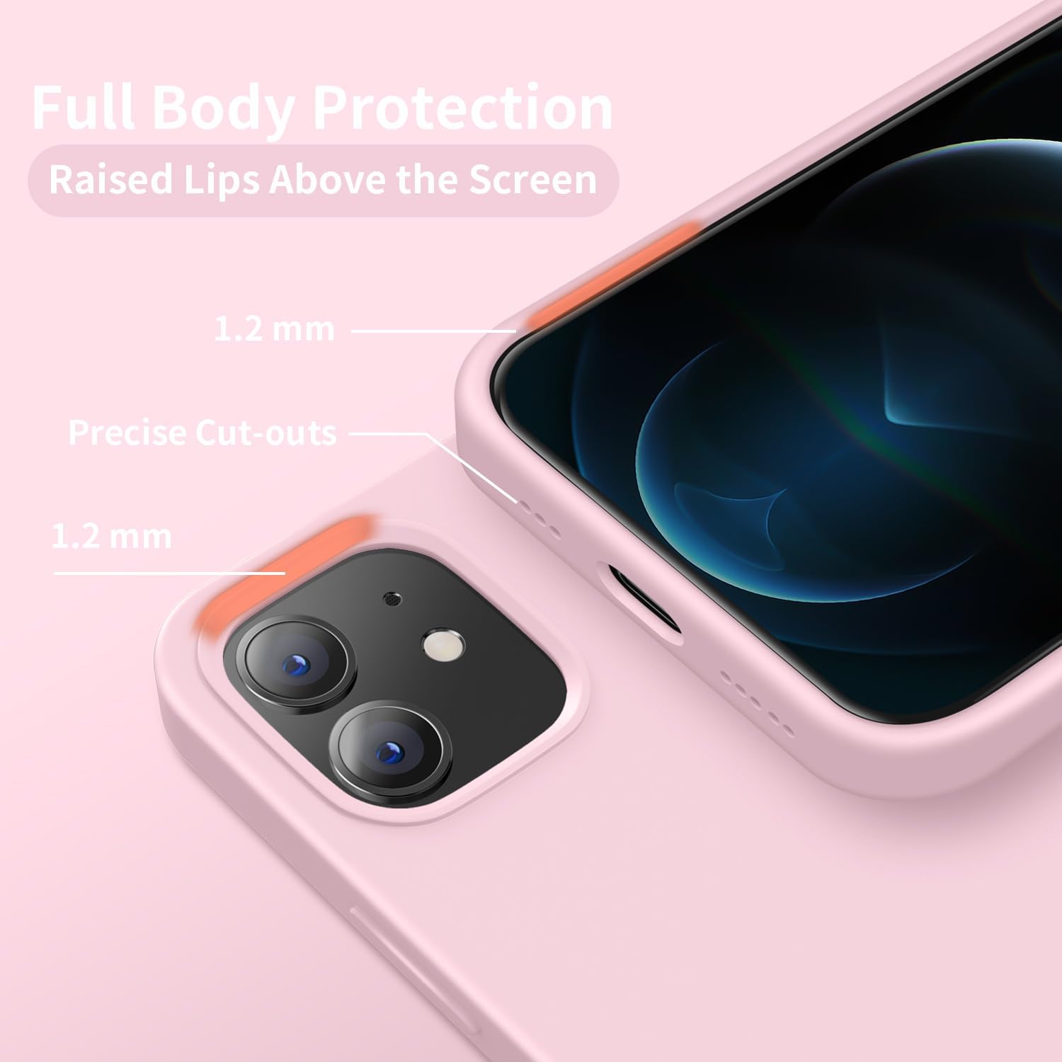 Cordking Funda diseñada para iPhone 12, diseñada para iPhone 12 Pro, funda de silicona a prueba de golpes con forro de microfibra suave antiarañazos