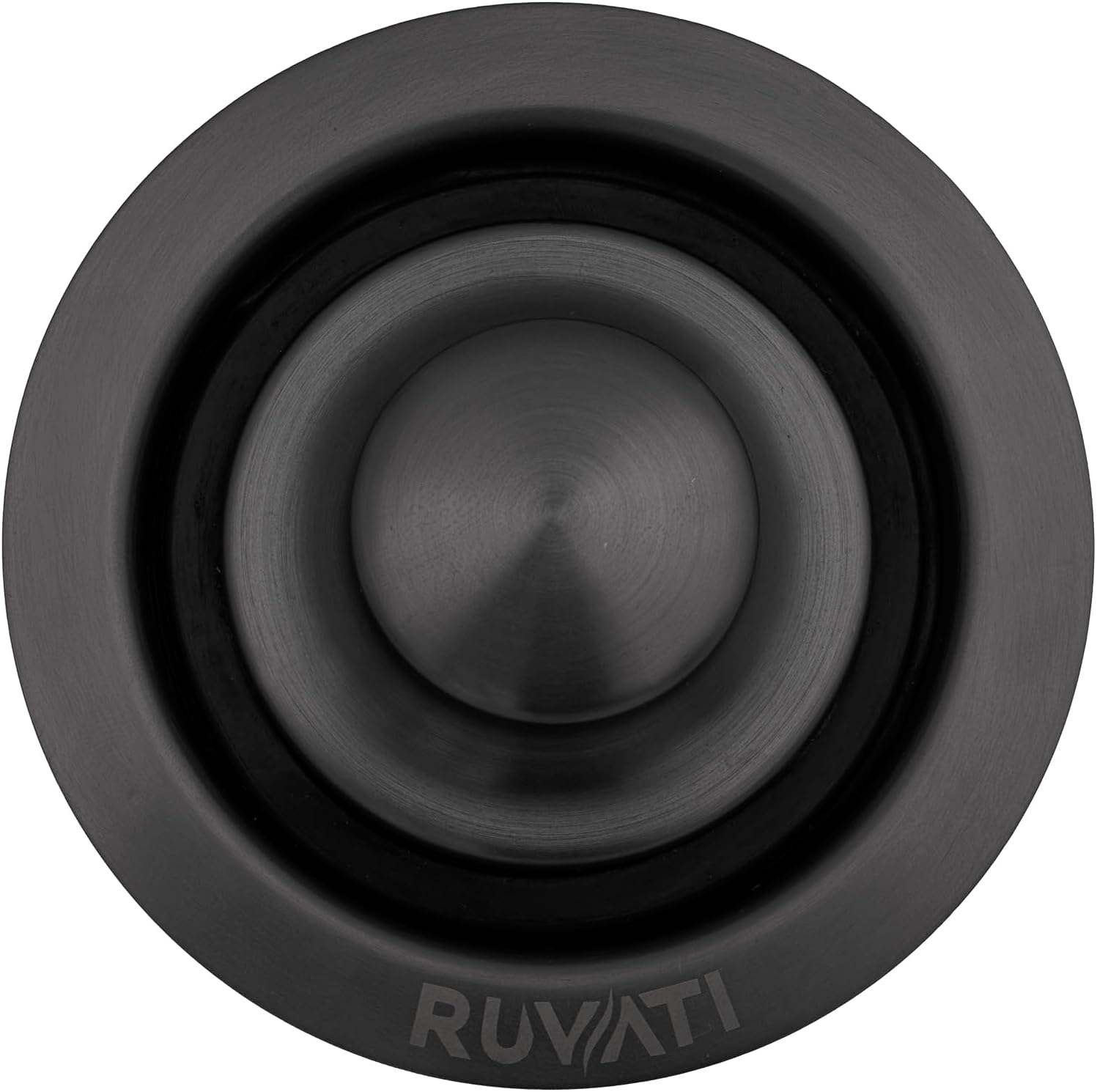 Ruvati Brida de eliminación de basura con colador de cesta y tapón – acero inoxidable negro plomizo – RVA1042BL