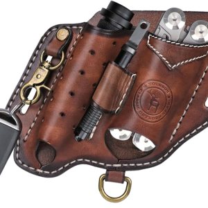 Tourbon Funda multiherramienta de cuero para cinturón compacto EDC bolsa organizador de bolsillo para hombres con funda de linterna soporte para Tourbon Funda multiherramienta de cuero para cinturón compacto EDC bolsa organizador de bolsillo para hombres con funda de linterna soporte para