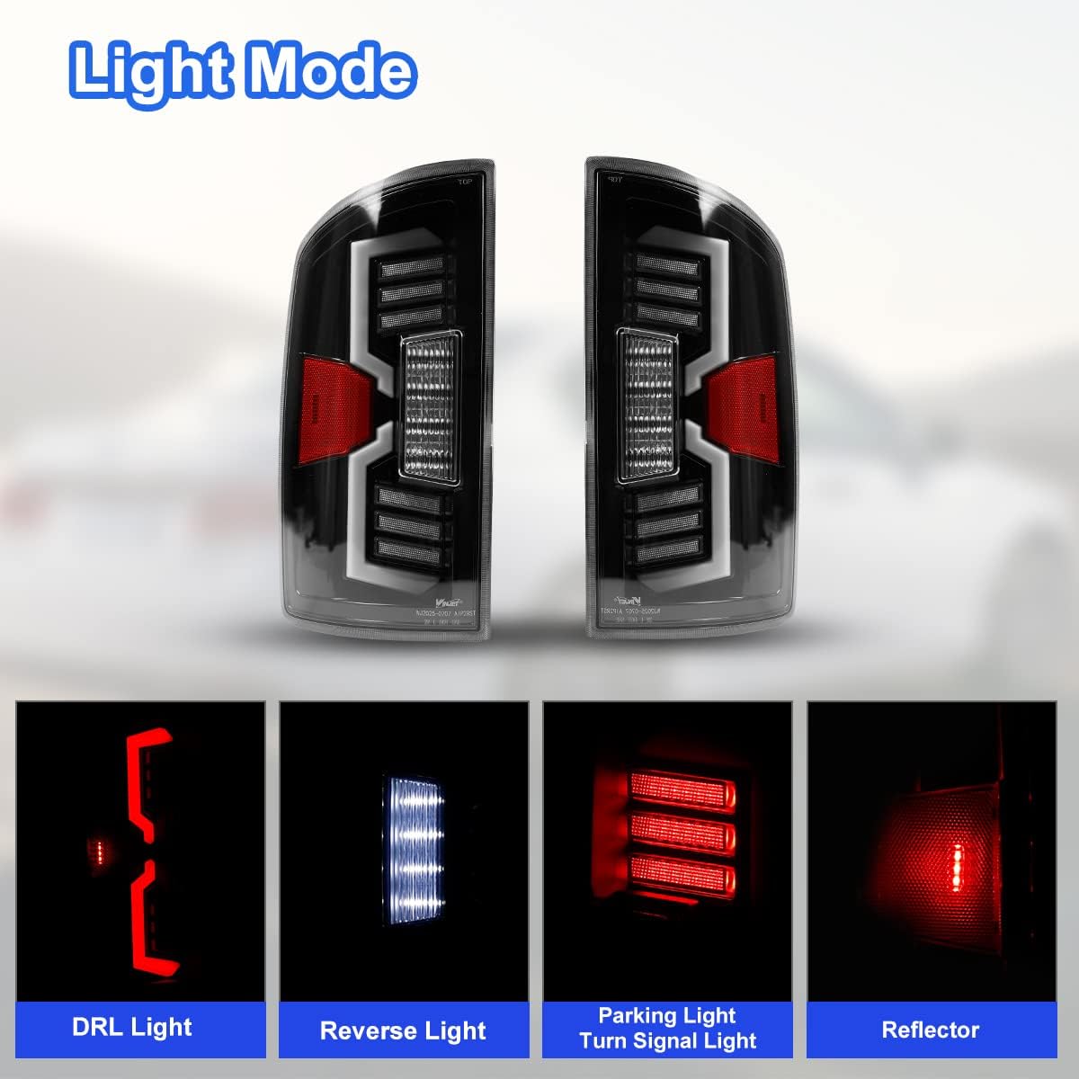 Luces traseras secuenciales LED para Dodge Ram 1500 2002-2006 y Dodge Ram 2500  3500 2003-2006, conjunto de luces traseras LED completas con señales