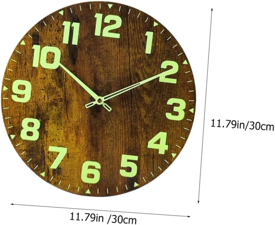 DECHOUS Reloj de pared con patrón de fuego, reloj de pared sin tictac, decoración retro, reloj de pared, brillo nocturno, para mujeres+correas de
