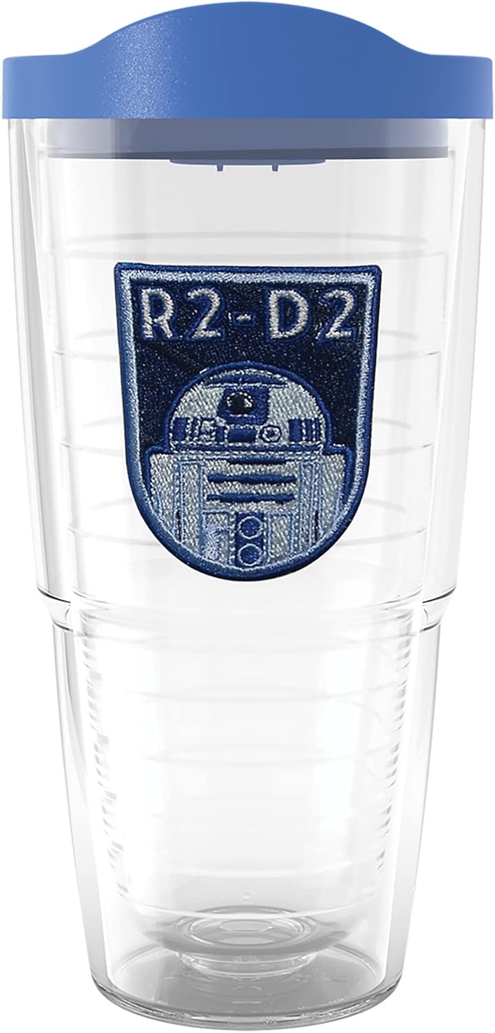 Tervis Star Wars – Vaso de viaje R2D2 hecho en Estados Unidos con aislamiento de doble pared mantiene las bebidas frías y calientes, 24 onzas, R2D2