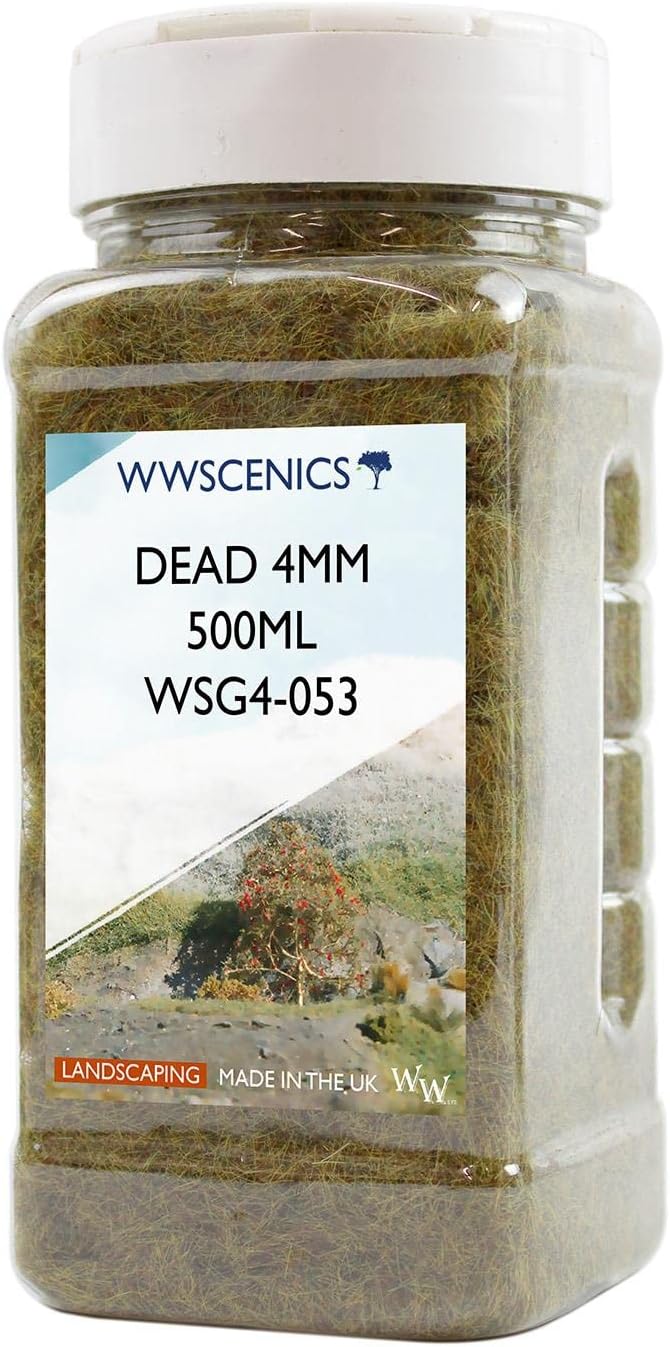 WWScenics  Hierba estática muerta de 0.157in  lata de 16.9fl oz  WSG4-053  Material de paisaje de modelo realista