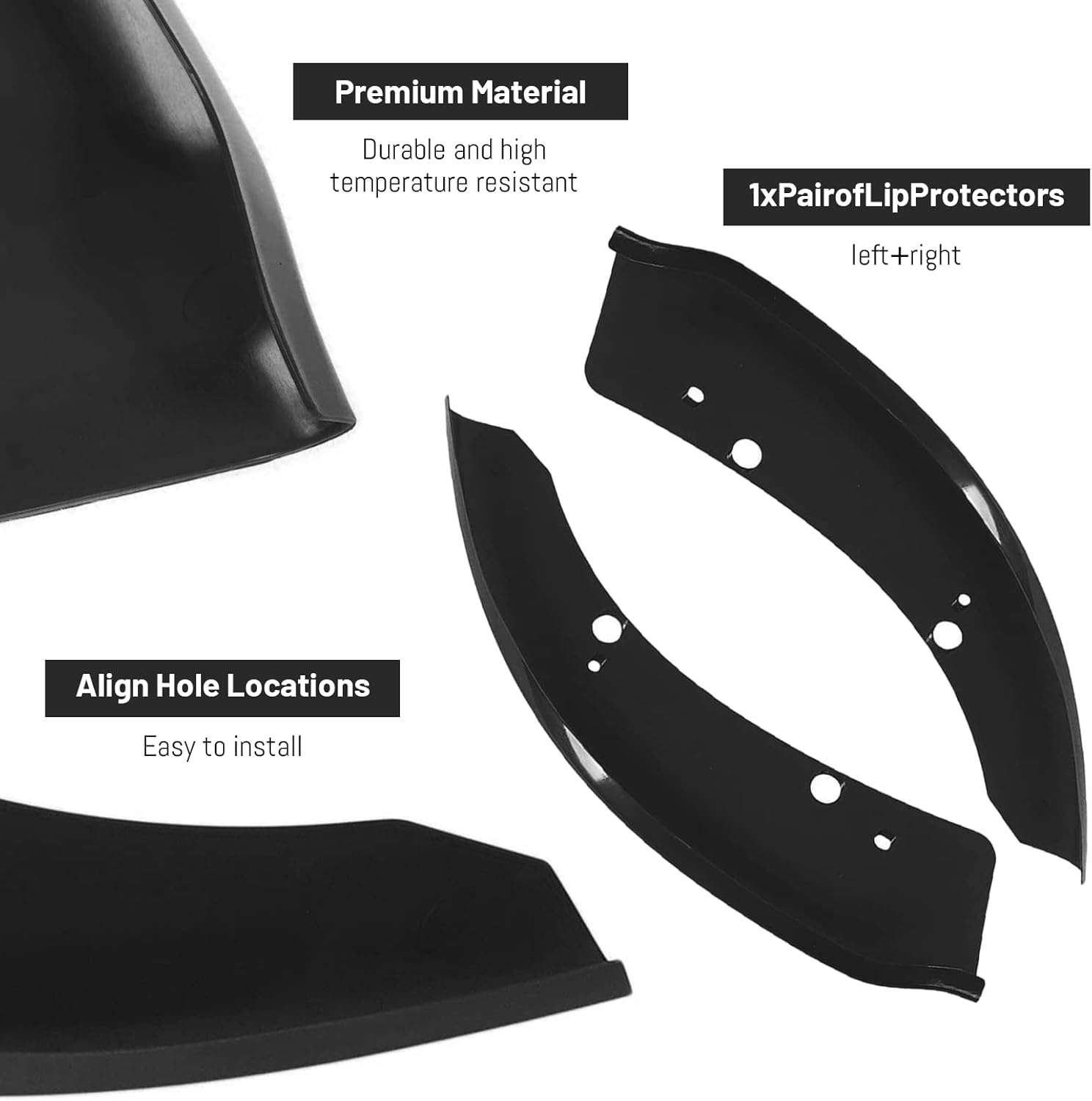 Protector de parachoques delantero compatible con Dodge Charger HellcatSRT 392  Scat PackRT Scat PackGTRT 2015-2021, negro, paquete de 2