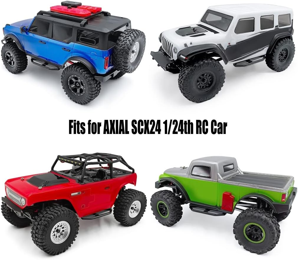 RCLIONS Metal Pedal Junta lateral Rock Sliders para Axial SCX24 Deadbolt JLU CRC Bronco Gladiator 124th RC Crawler Car
