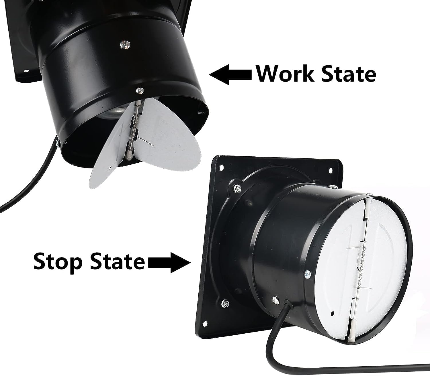 Ventilador de escape con enchufe, ventilador de ventilación a través de la pared de 10 pulgadas 1088CFM con motor de cobre puro ligero, para