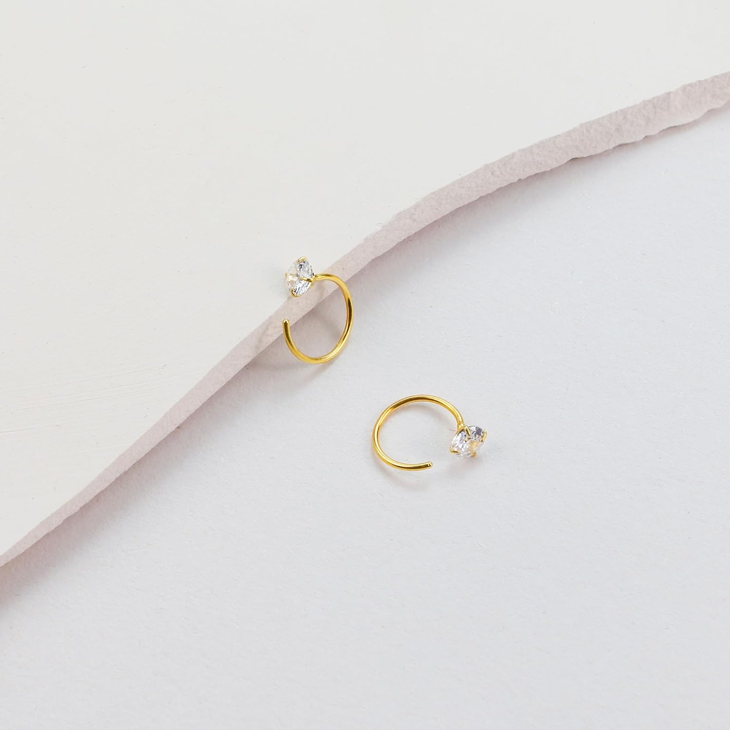 Sereney Half Hoop Earrings for Women 14k Gold Filled Sterling Silver Huggie Earrings,Hypoallergenic small gold stud earrings for girls,Huggie Hoop