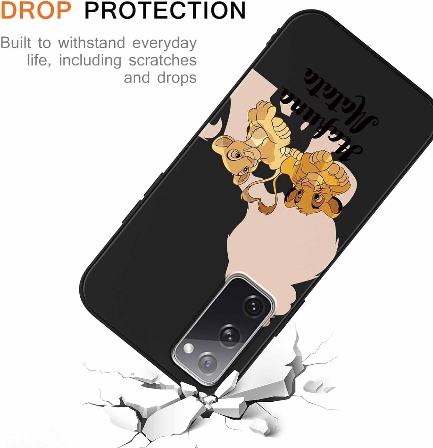 FGIAZDU Paquete de 2 fundas negras de dibujos animados de león para Samsung Galaxy S20 FE 5GS20 Lite de 6.5 pulgadas, TPU suave lindo anime para