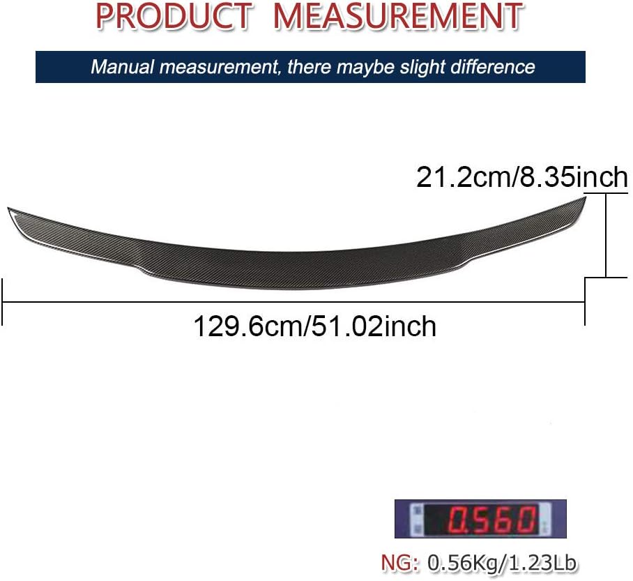 JC SPOERLINE W222 – Alerón de maletero de fibra de carbono para Mercedes Benz Clase S W222 2014-2020 Clase S Sedan S450 S550 S560 S63 4 puertas con