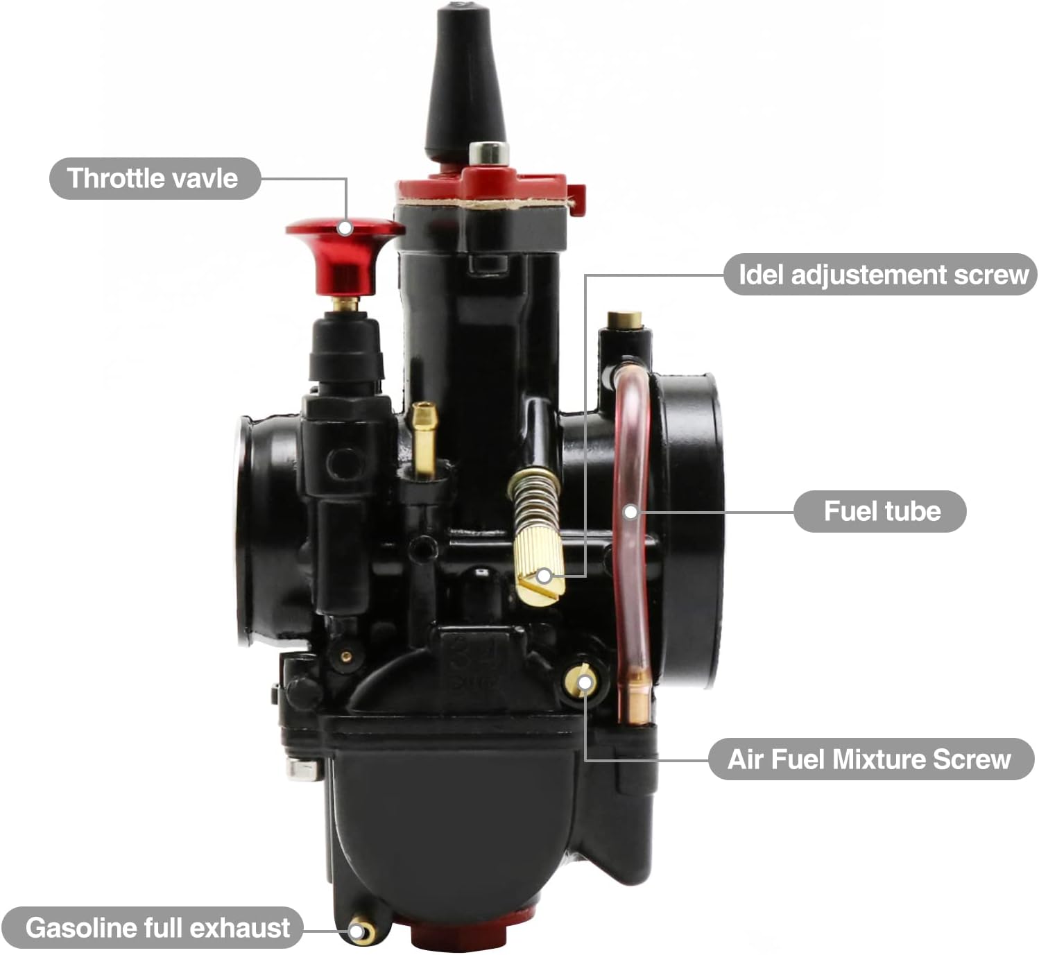 PWK – Carburador de carreras de 1.181 in universal para motor de 100 cc a 160 cc 2T 4T motos scooters Dirt Bike Motocross ATV Quad Off Road (1.181