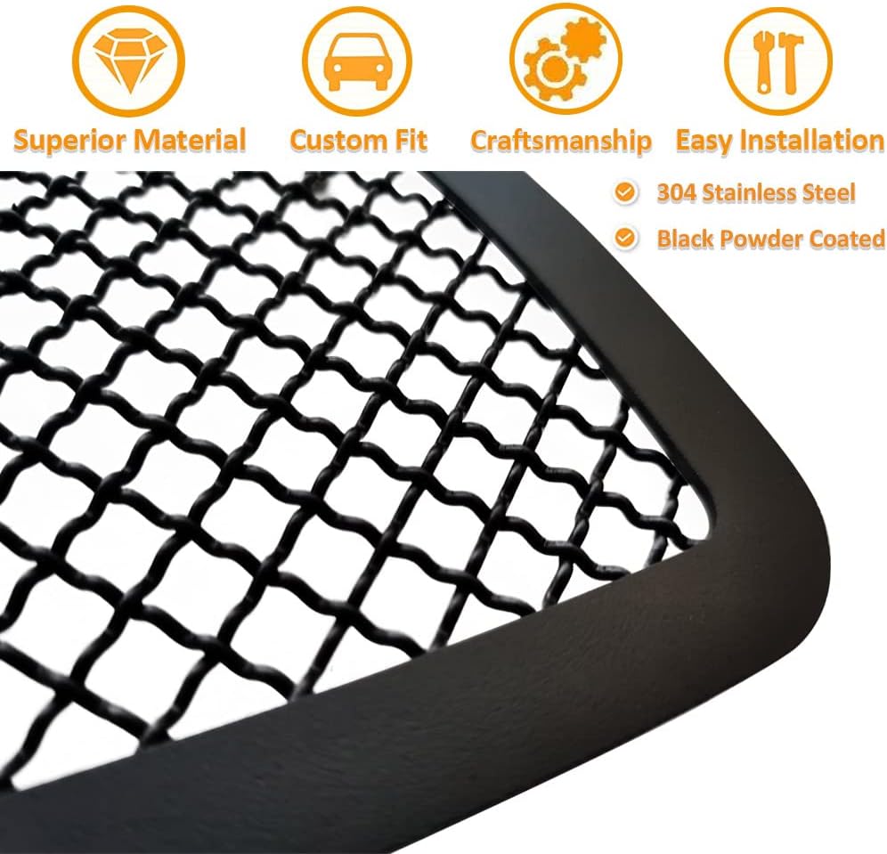 Rejilla de malla de acero inoxidable negra para 2008 2009 2010 2011 2012 2013 2014 Tahoe Avalanche Suburban parachoques inferior inserto de parrilla