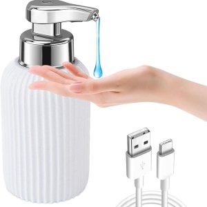 Kuxssul Dispensador automático de jabón líquido, dispensador de jabón de manos sin contacto de 10.8 onzas líquidas, dispensador de jabón líquido Kuxssul Dispensador automático de jabón líquido, dispensador de jabón de manos sin contacto de 10.8 onzas líquidas, dispensador de jabón líquido