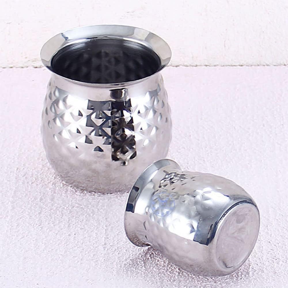 Cafetera martillada de acero inoxidable, cafetera turca griega árabe con tapa y asa, cafetera para estufa, Cezve, Jezve, Jazva, Jazzve, Ibrik,