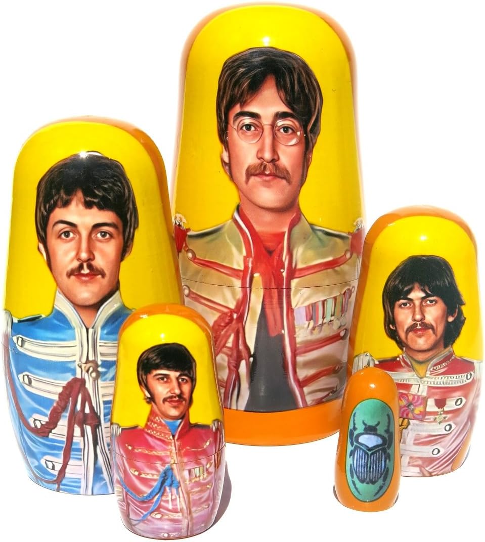 Beatles SGT. Pepper’s – Muñecas anidadas apilables en muñeca Matryoshka Set de 5.75 pulgadas de alto