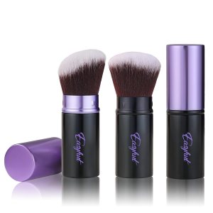 Brochas de maquillaje retráctiles Kabuki, juego de 2 brochas para rubor, pinceles portátiles para polvo con parte superior plana y en ángulo para Brochas de maquillaje retráctiles Kabuki, juego de 2 brochas para rubor, pinceles portátiles para polvo con parte superior plana y en ángulo para