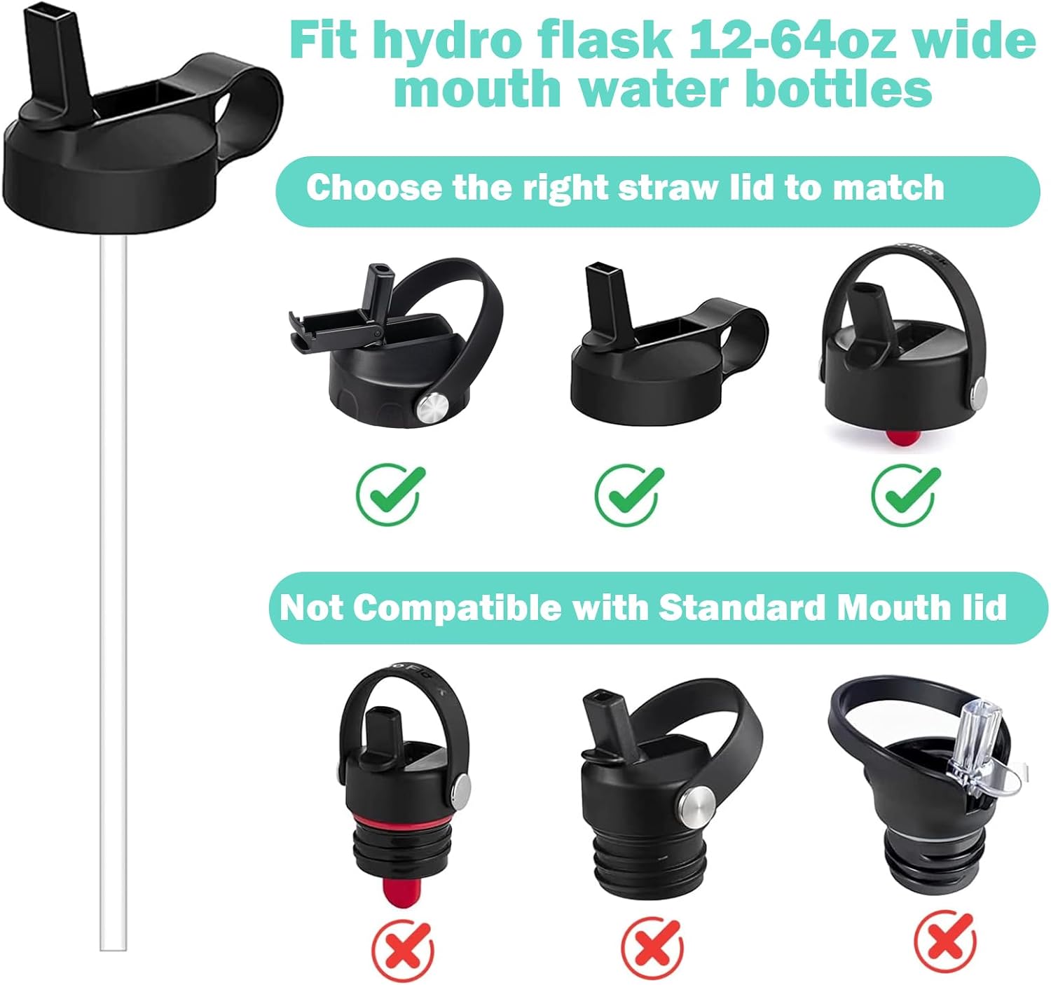 WK ieason Pajitas de plástico de repuesto, reutilizables, compatibles con vasos Stanley de 20 a 40 onzas Hydro y otras marcas con 2 cepillos para