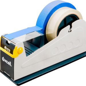Excell Dispensador de cinta de escritorio de acero resistente (2 pulgadas de ancho) con cubierta de hoja de seguridad, dispensador superior de Excell Dispensador de cinta de escritorio de acero resistente (2 pulgadas de ancho) con cubierta de hoja de seguridad, dispensador superior de