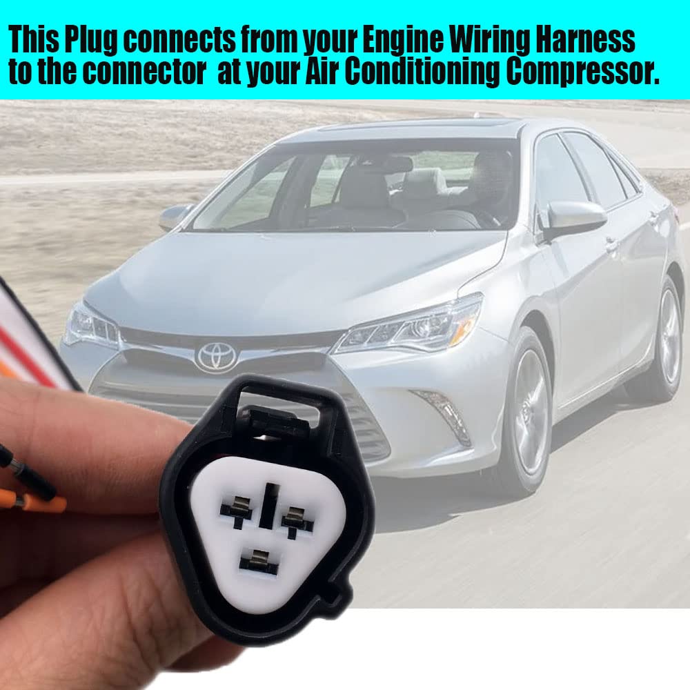 Conector de conector de arnés de cableado del compresor de AC compatible con motor Toyota Camry 3.5L V6 2012-2017