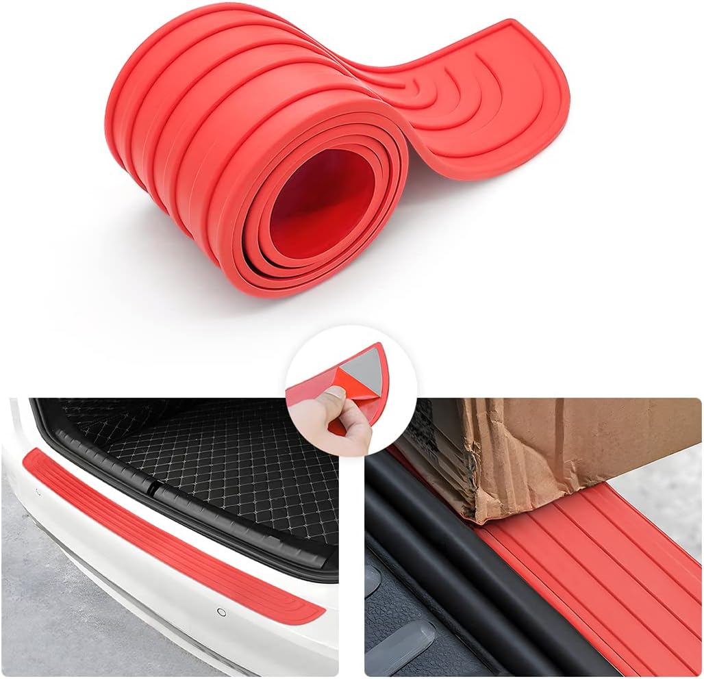 Protector de parachoques trasero de automóvil, protector de goma antiarañazos para puerta de maletero de entrada, tira de protección antideslizante