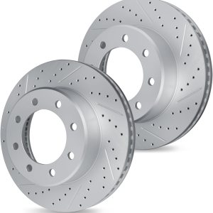 R1 Concepts Kit de rotor de freno delantero, rotores de freno, disco de freno, perforado y ranurado, se adapta a Chevrolet Silverado 2500 HD R1 Concepts Kit de rotor de freno delantero, rotores de freno, disco de freno, perforado y ranurado, se adapta a Chevrolet Silverado 2500 HD