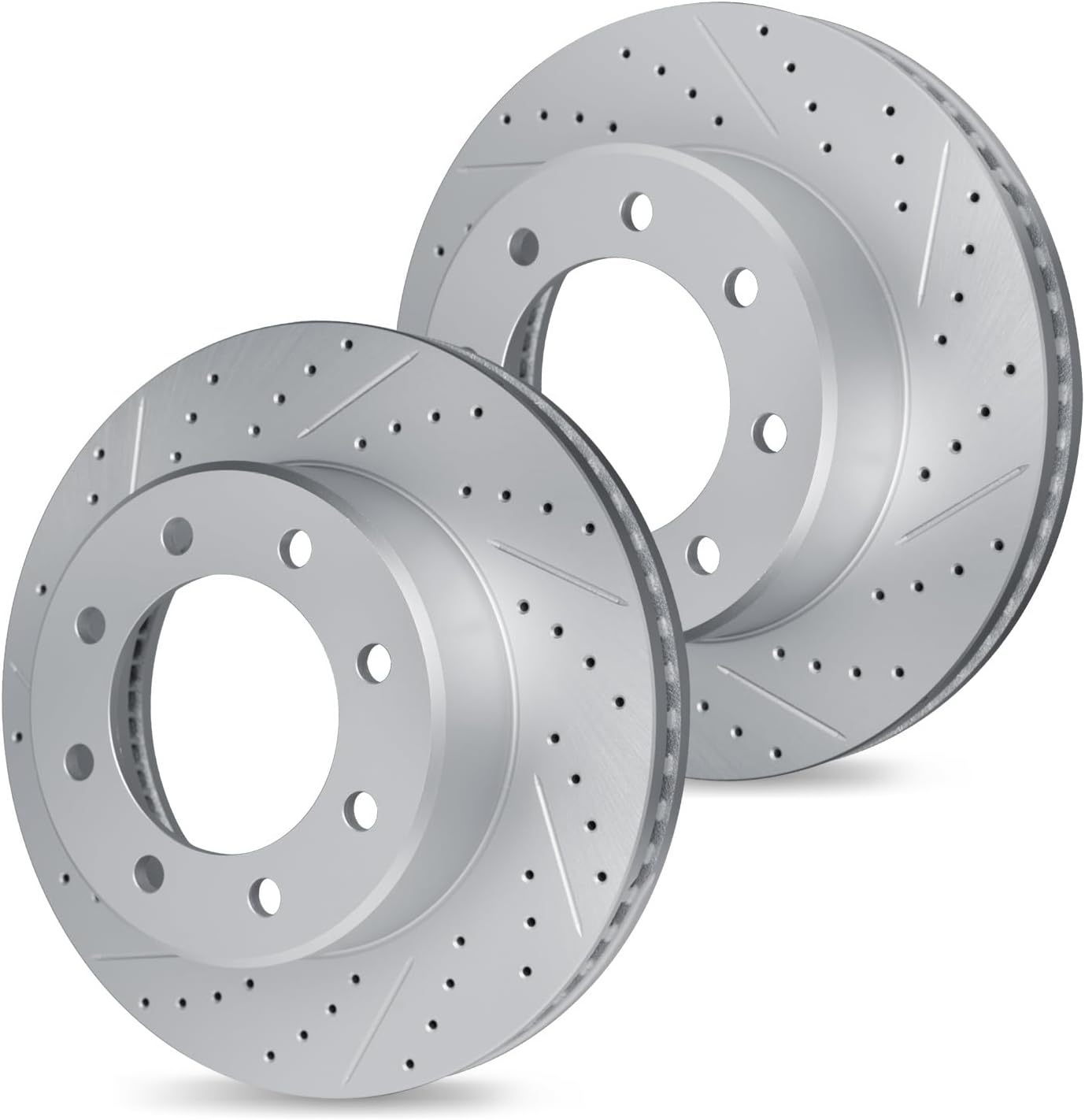 R1 Concepts Kit de rotor de freno delantero, rotores de freno, disco de freno, perforado y ranurado, se adapta a Chevrolet Silverado 2500 HD