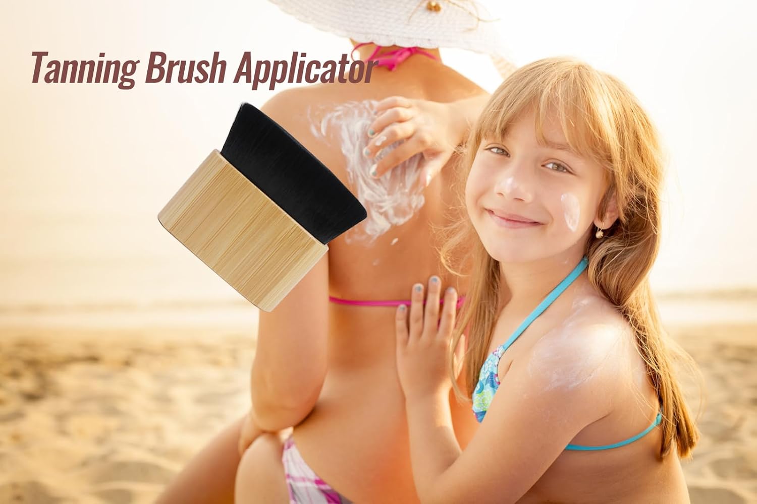 Fancylovesotio Brocha de maquillaje corporal, aplicador de protector solar para niños, cepillo de base Kabuki, cepillo autobronceador para cuerpo,