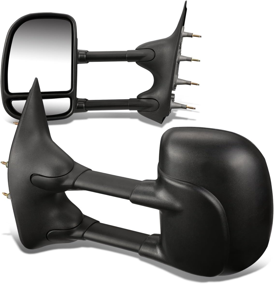 DNA Motoring TWM-010-T222-BK – Par de espejos laterales de remolque de ajuste manual compatibles con 03-14 E-150 E-250 E-350 E-450 E-550  Econoline,